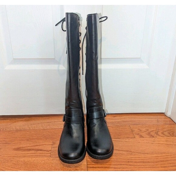 Eurosoft Size 7.5 Black Selden Knee High Riding Boots Adjustable Shaft Lace Up - Picture 7 of 10